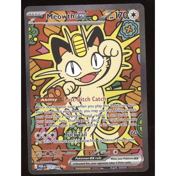 2026 Mega Evolution Perfect Order Meowth ex Secret Rare #121/088