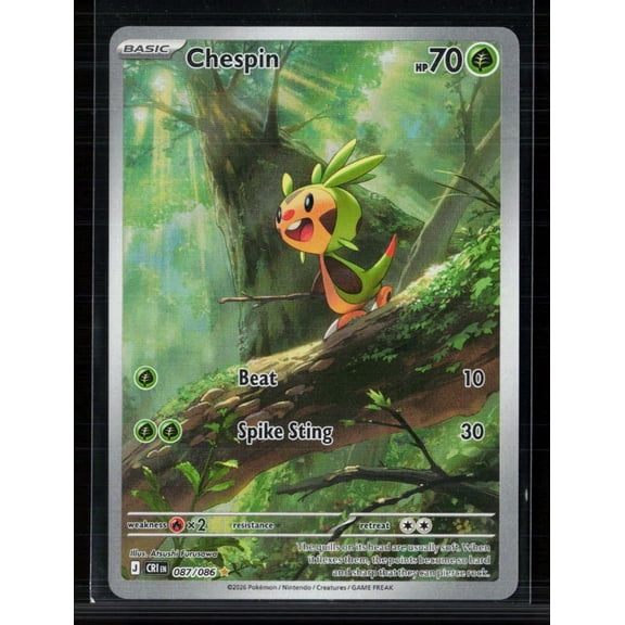 2026 Mega Evolution Perfect Order Secret Rare Holo Chespin 87/86 English Pokemon Card