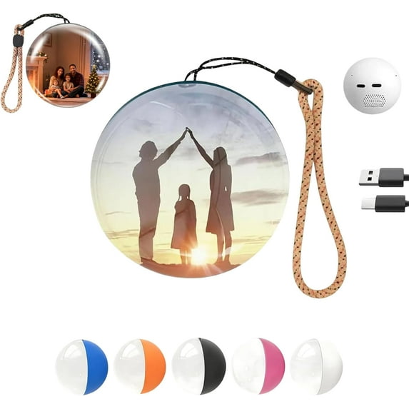 2026 Memory Orb Christmas Ornament, Memory Sphere Lamp,Crystal Ball Personalized 3D Video Photo Core Memory Ornament, Wifi LED Player Gift for Anniversary Birthday Christmas Gift (Orange, Wifi)