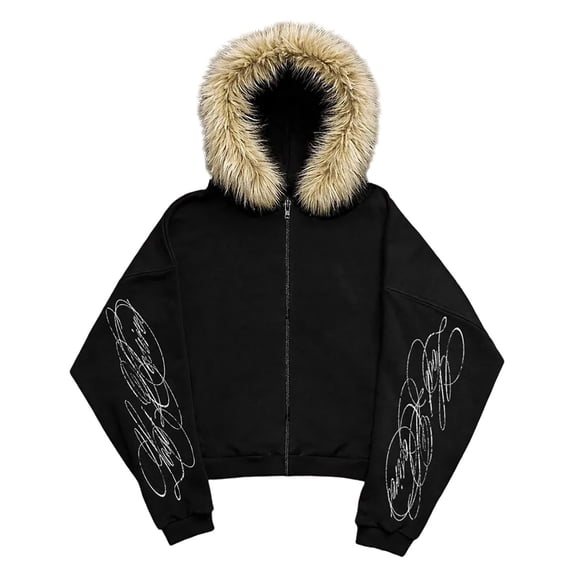 2026 Men Oversized Graphic Zip Hoodie Hood Jacket Y2K Emo Grunge Streetwear Fall Winter Outerwear