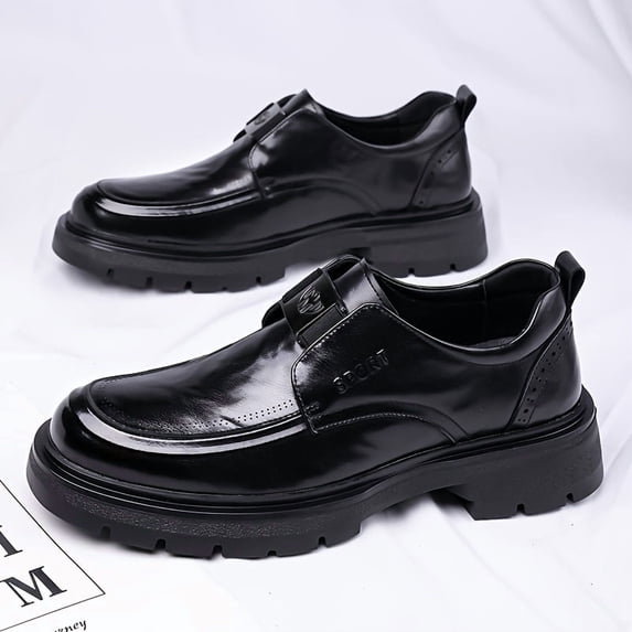 Men'S All-Season Low-Top Thick-Soled British Style Slip-On Loafers Faux Upper, Fabric Inner, Round Toe | Fashion Business Casual Shoes,