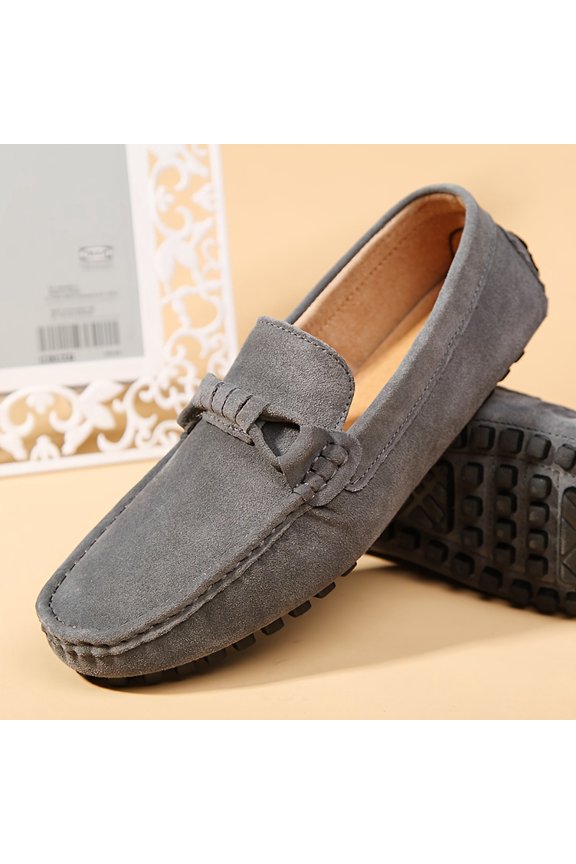 2026-Men'S Summer Fashion Loafers - Minimalist Slip-On Casual Shoes Round Toe, Faux Cover, Comfortable with Bow Detail, British Style, for Daily Wear, Allseason Shoes | Simple Style Loafers | Durable