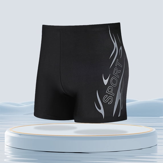 2026 Men's Athletic Swim Jammers Square Leg Compression Swimsuit Quick Dry Training Swim Shorts Competitive Swimsuit(Grey1,XXXL)