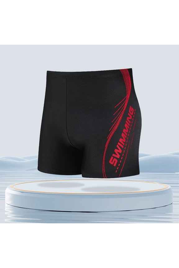 2026 Men's Athletic Swim Jammers Square Leg Compression Swimsuit Quick Dry Training Swim Shorts Competitive Swimsuit(Red1,XXXL)