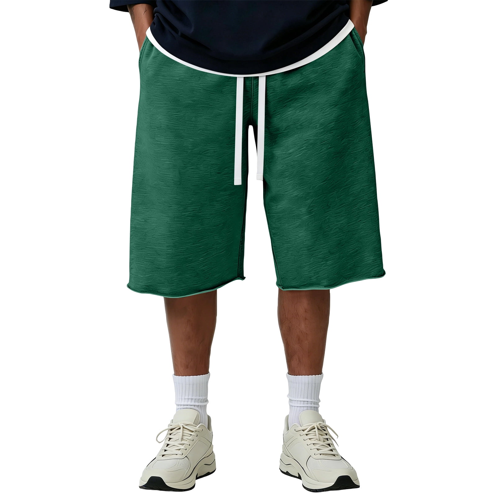 2026 Men's Baggy Sweat Shorts Lightweight Under Knee Casual