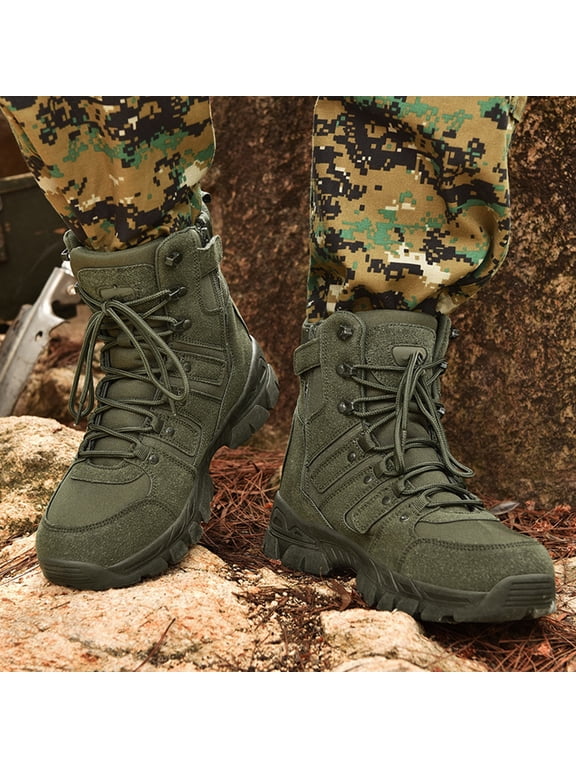 2026 Men's Mid Top Outdoor Boots Slip And Wear Desert Boots Border Hiking Shoes