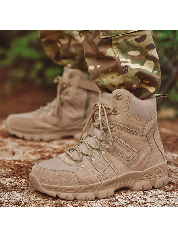 2026 Men's Mid Top Outdoor Boots Slip And Wear Desert Boots Border Hiking Shoes