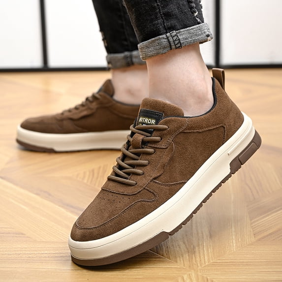 2026 Men's Retro Fashion Sneakers, Classic Low-Top Skate Shoes with Comfortable Platform Sole,Lace-up Casual Walking Footwear for Daily Streetwear and Travel.