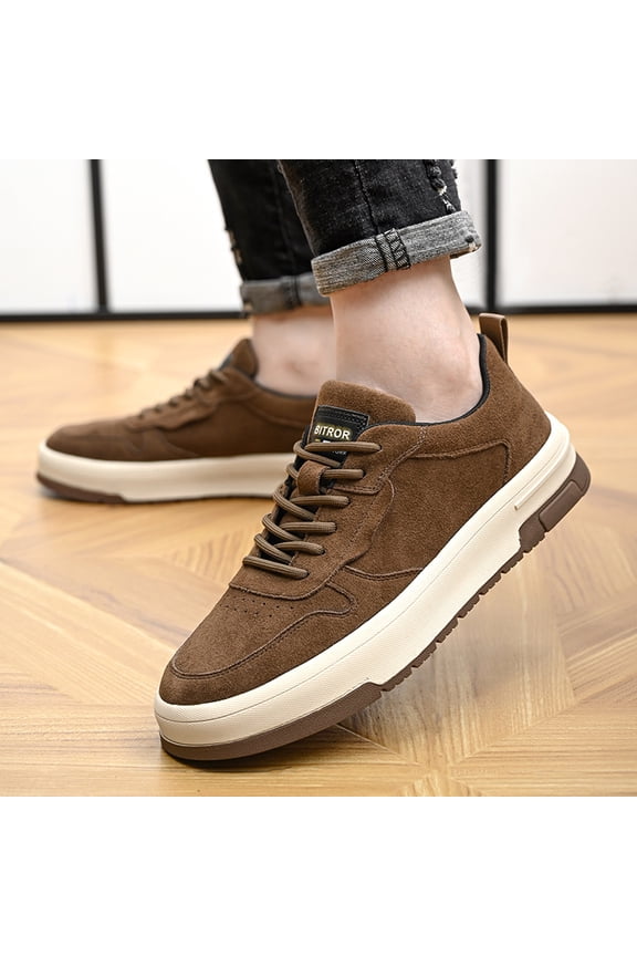 2026 Men's Retro Fashion Sneakers, Classic Low-Top Skate Shoes with Comfortable Platform Sole,Lace-up Casual Walking Footwear for Daily Streetwear and Travel.