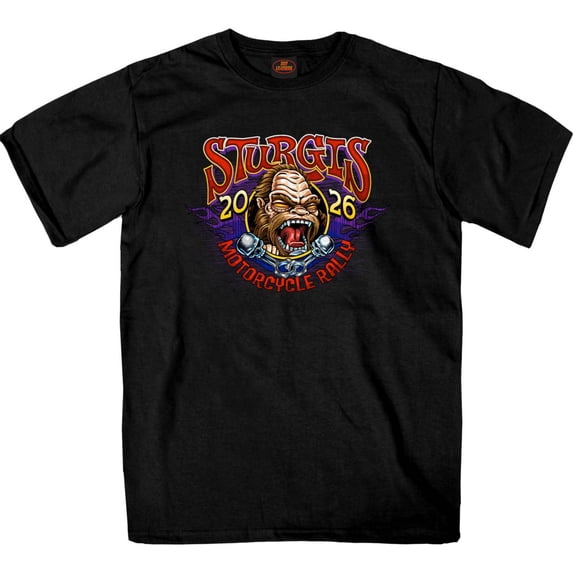 2026 Men's Sturgis Motorcycle Rally Bigfoot Biker Black Short Sleeve T-Shirt - SPB1242 4X-Large