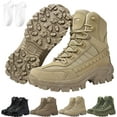 thumbnail image 1 of 2026 Mens Orthopedic Support Anti-Puncture Work Boots Waterproof Anti-Sprain Hiking Boots, Tactical Boots with Arch Support(Khaki), 1 of 9