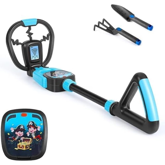 2026 Metal Detector for Kids Lightweight 1LB Adjustable Metal Detectors for Children Kids-Friendly Waterproof Starter Metal Detector with Waterproof Coil, Shovel&Rake Gift for Christmas