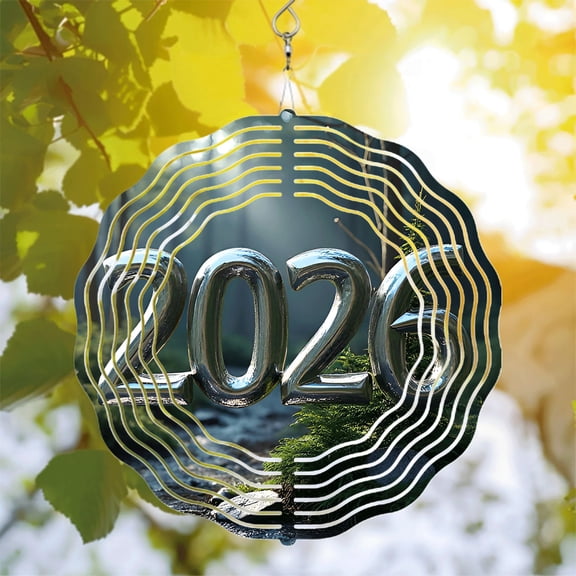 2026 Metallic Wave Pattern Hanging Wind Spinner - Serene Garden Decor with Concentric Designs for Yard & Outdoor Spaces