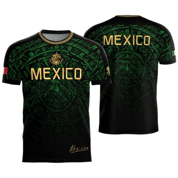 2026 Mexico Chichén Itzá Pyramid Graphic Soccer Jersey, Men’s V-Neck Short Sleeve Fan Shirt for Game Day, Training, Travel, and Casual Wear