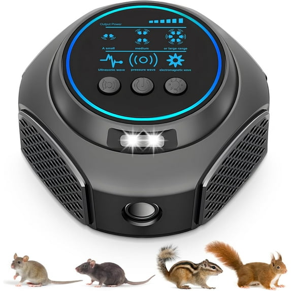 2026 Mice Rat Rodent Repelent Plug in, Ultrasonic Mouse Squirrel Spider Deterrent Device for Fleas, Bat, Rat, Roach, Pest Control Indoo for House, Kitchen, Warehouse, Basement, Garage, Office