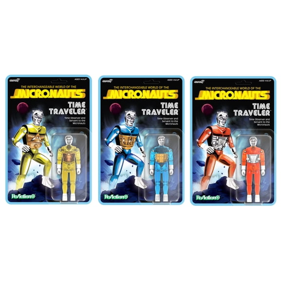 2026 Micronauts Time Traveler Yellow Blue Orange Set 3  ReAction Figures Super7