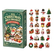 2026 Mini 3D Christmas Brick Ornament Advent Calendar, 24-Day Countdown Building Set, Holiday Mini Characters & Hanging Ornaments