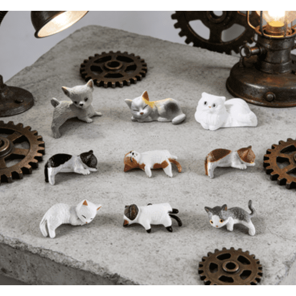 2026 Mini Cat Desk Figurines – Set of 13 Adorable Handcrafted Kittens for Your Workspace, Cute Resin Cat Car Dashboard Decoration, Mini Cats Ornament for Computer Monitor Mirror Home Desk