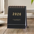 thumbnail image 1 of 2026 Mini Desktop Calendar Compact Foldable Paper Planner for Office Home Organizer Monthly Schedule Tracking Easy Flip Design(Black), 1 of 6