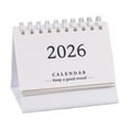 thumbnail image 1 of 2026 Mini Desktop Calendar, Compact Spiral-Bound English Version Planner with Notepad Function, Cute Fresh Style Desktop Decoration (3.66X2.95X2.55in), 1 of 2