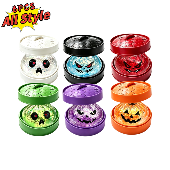 2026 Mini Halloween Ghost Dumpling Squishy, Spooky Dumplings Squishies with Steamer, 6PCS All Style Stress Balls, 6 Styles Fidget Toy Set