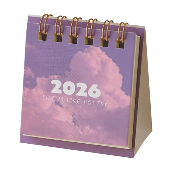 2026 Mini Standing Flip Desk Calendar - 1 Pc Small Monthly Desktop Calendar with Thick Paper, Twin-Wire Binding & Sturdy Base - Compact Space-Saving Design for Home Office Desk, 2.55x1.18x2.75 Inch