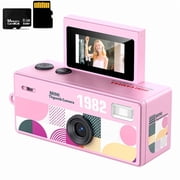 Sztongfei 8GB Mini Thumb Digital Camera, 0.96 Inch Flip Screen, 1080P HD Tiny Vintage Keychain Camera for Beginners Teens and Adults Pink