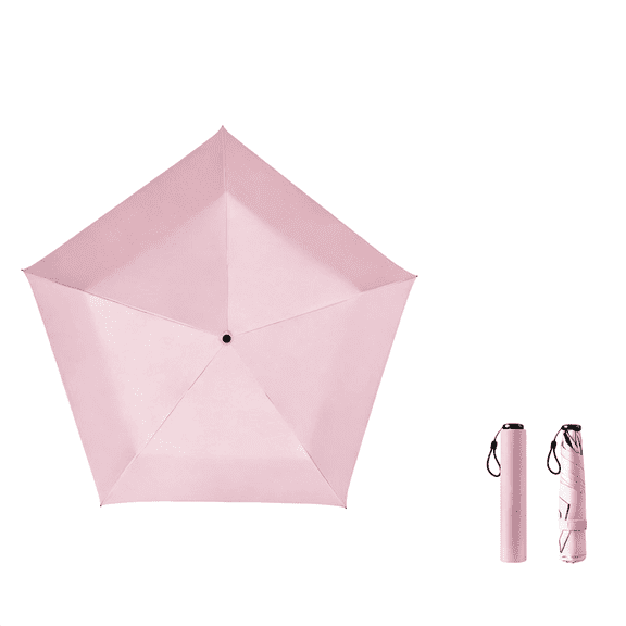 2026 Mini Umbrella for Travel, Pencil Umbrella Ultra Light Compact Folding Pocket Parasol, Upf 50+ Sun Protection Rain Shade Small Portable for Backpack Handbag Beach Commute Outdoor Pink