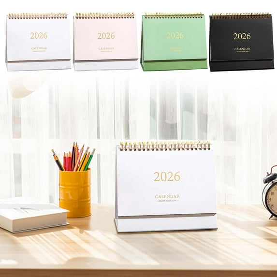 2026 Minimalist Morandi Color Desk Calendar - Desktop Office Memo Message Notebook, Small Compact, Easy to Write, Perfect for Home Office to Track Schedules & Notes, 7.56*6.89in, Green