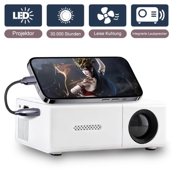 2026 Model Mobile Movie Projector | Supports USB/AV/iOS/Android, Quick Focus, LCD Display, Table Mount, Remote Control, Speakers, Suitable for Home Theaters, Offices, Schools, Bedrooms