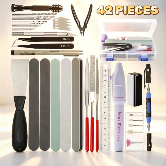 2026 Model Tools Kit, Upgraded Version 42Pcs Hobby Building Tools Kit With Plastic Tool Case Modeler Basic Tools Craft Set Perfect For Gundam Car Model Building Repairing And Fixing