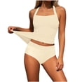 thumbnail image 1 of 2026 Modest Tankini Swimsuits for Women Two Piece Athletic Solid Bathing Suits Blouson Tank Tops with Shorts, 1 of 5