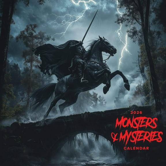 Off The Grid Calendars, Monsters and Mysteries 2026 Wall Calendar