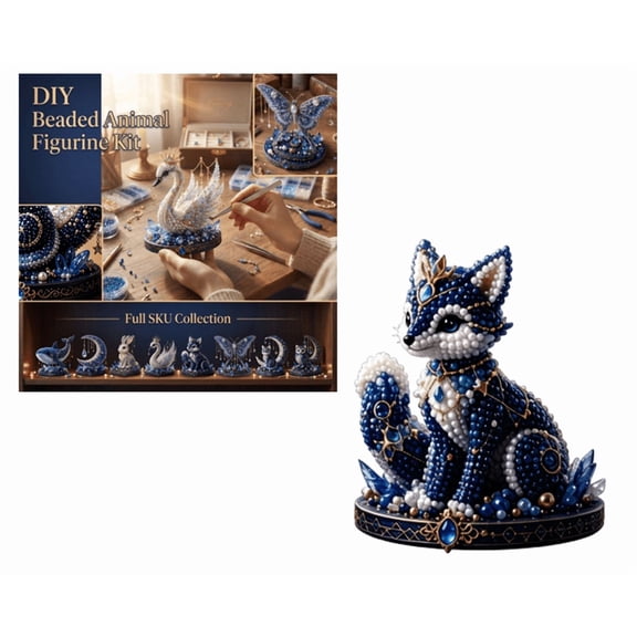 2026 Moon Cat Luna Guardian DIY Bead Kit, 3D Beaded Celestial Moon & Stars Series DIY Kit, Tiny 3D Beaded Craft Kit, Handmade Magical Cat Kit for Beginner, Home Decor H