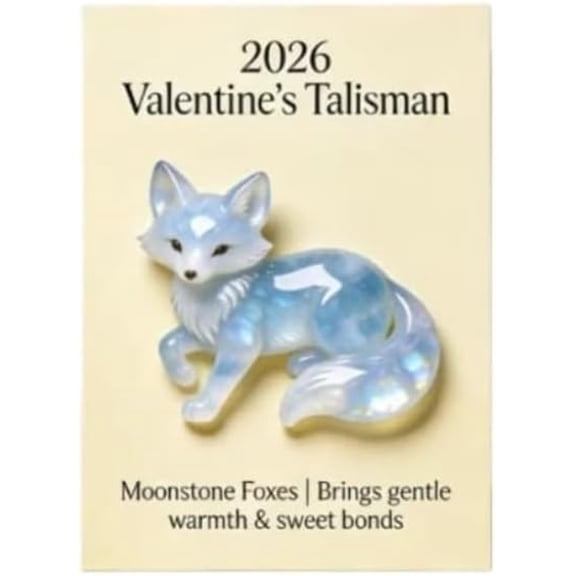 2026 Moonstone Fox Symbol of Gentle Warmth & Sweet Bonds Hand Carved Moonstone Crystal Fox Figurine Valentine Gift