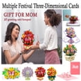 thumbnail image 1 of 2026 Mother's Day 3D Pop Up Greeting Card, Handmade Bouquet Paper Sculpture, Three-Dimensional Creative Card, Mother's Day Blessing, Birthday, Anniversary Gift for Wife, Mom, Female Friend, HAODEJW, 1 of 8