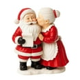 thumbnail image 1 of 2026 Mr. & Mrs. Santa Claus Resin Figurines Set of 2 – Hand-Painted Christmas Decorations Couple Kissing Pose Vintage Red & White Holiday Mantel Tabletop Décor, Christmas Gift, 1 of 5