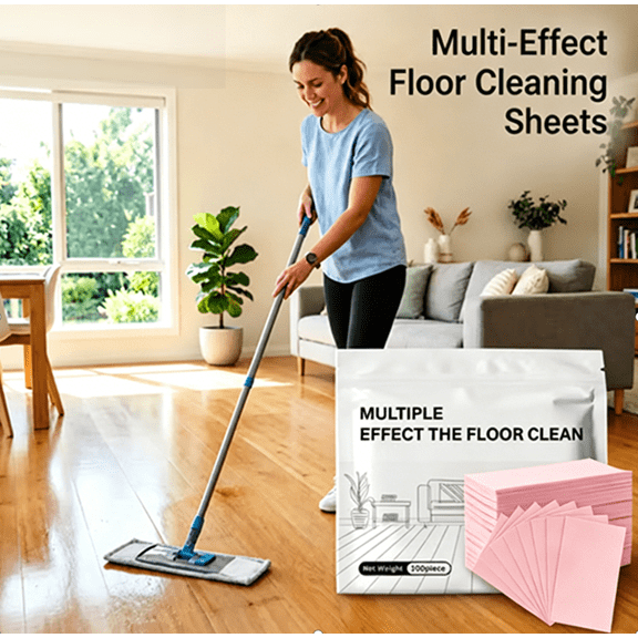 2026 Multi-Effect Floor Clean Tablets, Floor Cleaning Tablets Sheets Multi-Surface Cleaner for Hardwood Laminate Tile, Floor Cleaning Solution Tablets for Mopping J 60PC