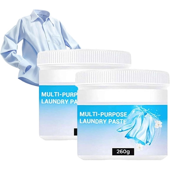 2026 Multi-purpose Deep Cleaning Laundry Paste, Deep Stain Remover Cleaning Paste for Clothes and Shoes, Laundry Cleaning Paste, Soft Fabric-Friendly Formula with Stain Removal (2 pcs)