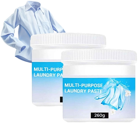 2026 Multi-purpose Deep Cleaning Laundry Paste, Deep Stain Remover Cleaning Paste for Clothes and Shoes, Laundry Cleaning Paste, Soft Fabric-Friendly Formula with Stain Removal (2 pcs)