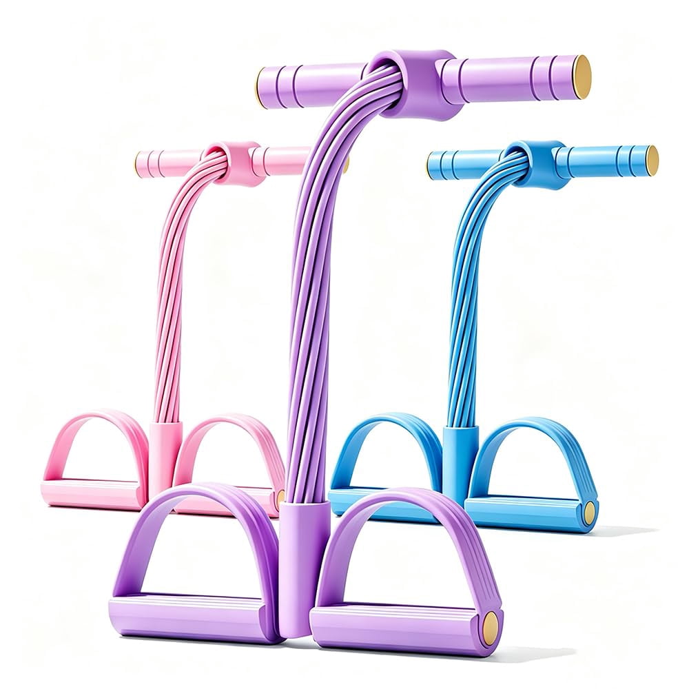 2026 Multifunction Pedal Resistance Band | Adjustable Pedal Resistance Band with Handles 8-Tube Resistance Rope Soft Foam Foot Pedal for Full Body Home Fitness Abs Arms Legs Waist Training