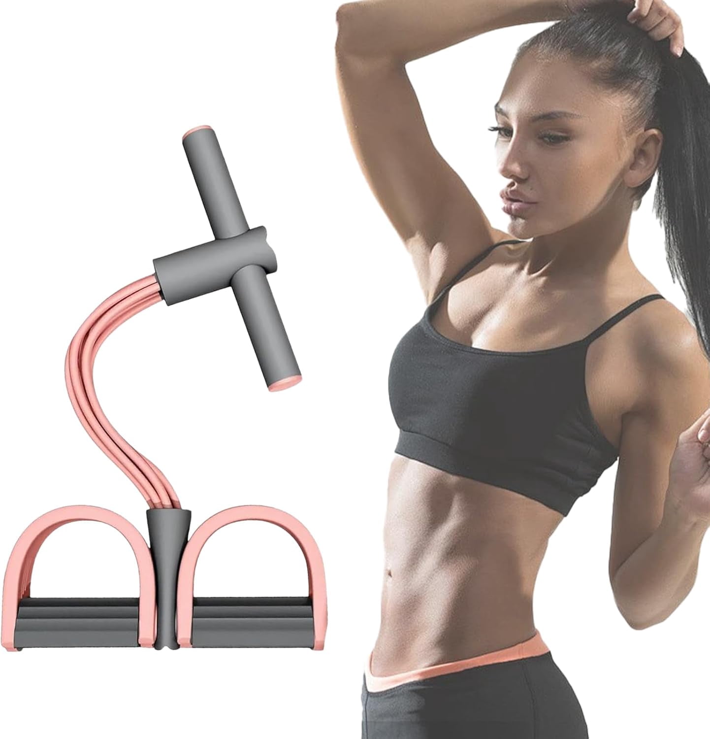 2026 Multifunction Pedal Resistance Band, Resistance Bands with Handles, Natural Rubber Foot Pedal Resistance Bands, for Abdomen/Waist/Arm/Leg Stretching Slimming Training