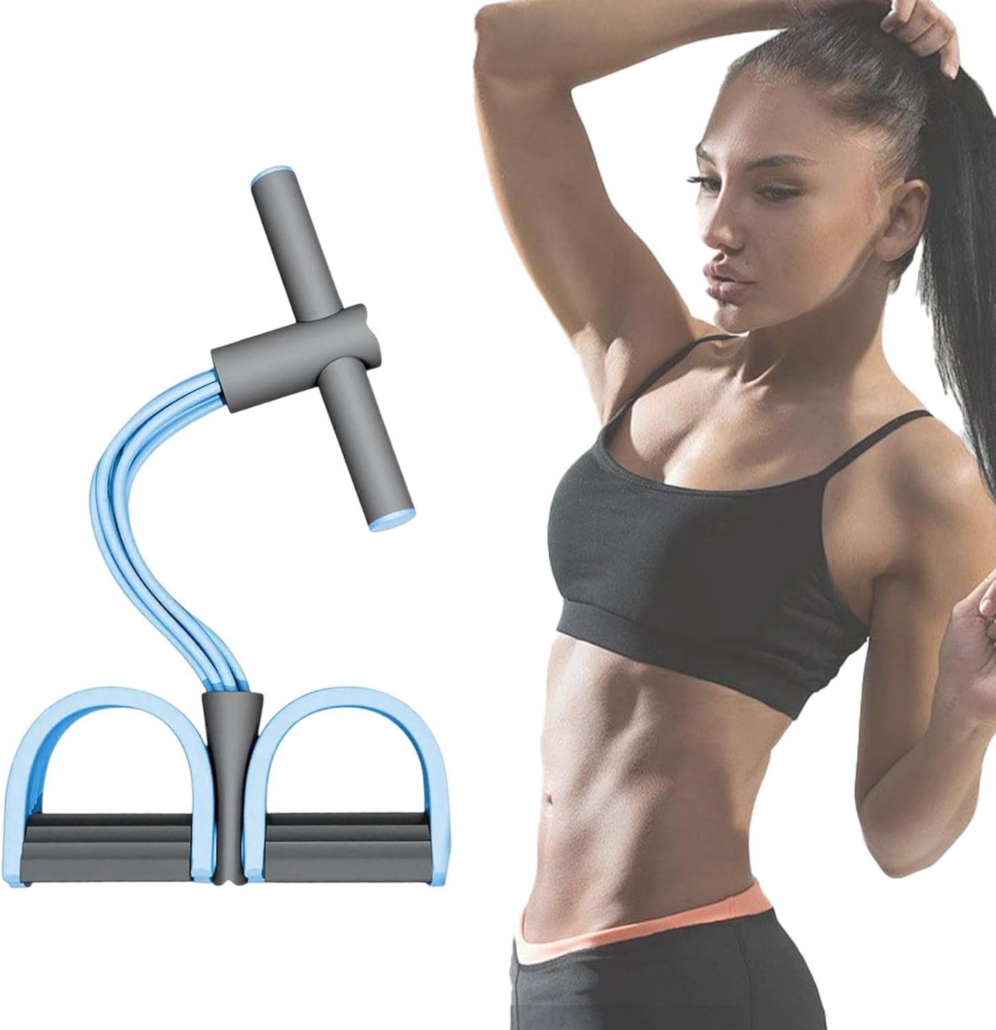 2026 Multifunction Pedal Resistance Band, Resistance Bands with Handles, Natural Rubber Foot Pedal Resistance Bands, for Abdomen/Waist/Arm/Leg Stretching Slimming Training