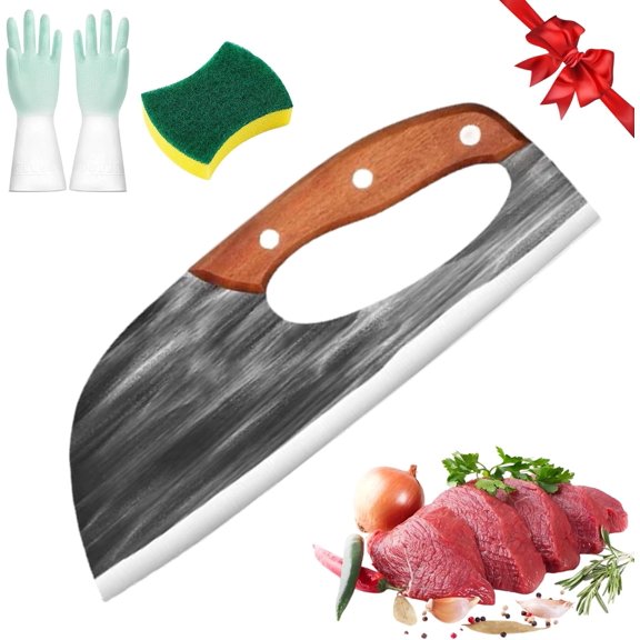 2026 Multifunctional Stainless Steel Labor-Saving Kitchen Knife, Hand Forged Meat Cleaver, Ergonomic Handle, Sharp Blade, Effort Saving Kitchen Knife, For Vegetables, Meats, Fruits, Pizza & Dough
