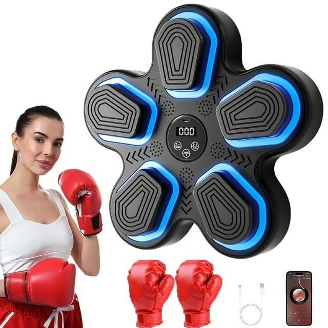2026 Music Boxing Machine for Adults and Kids, Boxing Machine Wall Mounted Music, Smart Bluetooth Music Boxing Trainer with Gloves, Punching Machine for Home,Office and Gym