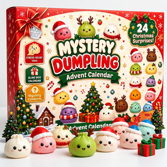 2026 Mystery Dumpling Advent Calendar, 24-Day Christmas Countdown with Kawaii Squishy Fidget Toys, Sensory Stress Relief Gifts for Kids Teens Adults, Party Favors & Stocking Stuffers Crazy Gifts for