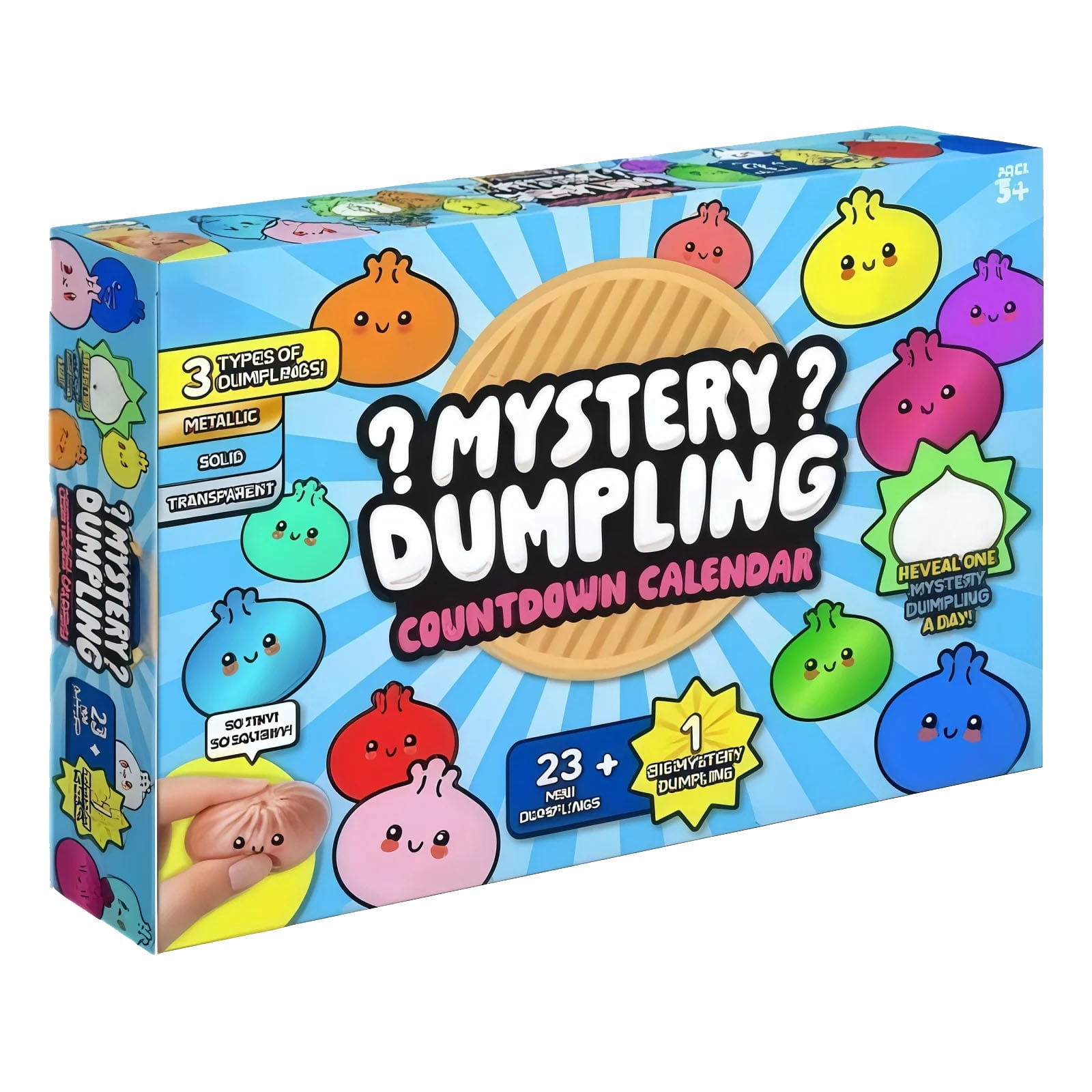 2026 Mystery Dumpling Squeeze Countdown Blind Box, 24 Pack Random Squishy Toys, Ideal Gift for Kids Adults, Stress Relief Advent Calendar