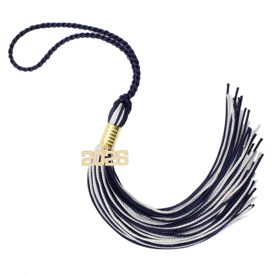 Tassel Depot Navy/Gray Graduation Tassel 2026 - Every School Color Available - Made in USA