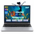 thumbnail image 1 of 2026 NEW 15.6" IPS FHD Laptop, Office 2024, Windows 11 Pro, 16GB RAM 512GB SSD, Intel Core i3, Backlit Keyboard, Fingerprint Reader, USB3.0 Webcam WiFi5, Student & Business Notebook computer, Silver, 1 of 5