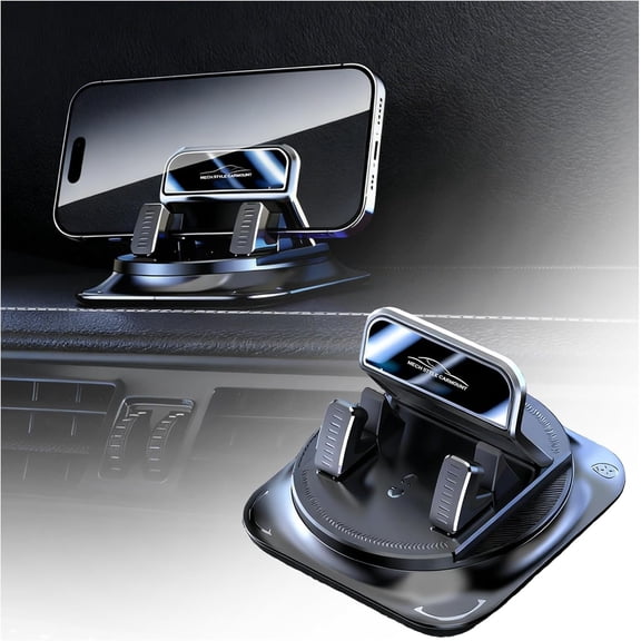 2026 NEW 360 Degree Rotation Dashboard Phone Holder for Car, Universal Compatibility with iPhone Android, Adjustable Spring Clip for All Sizes